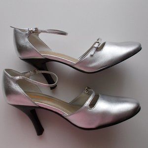 Gabriella Rocha Women's Leather Pumps Silver 6 1/2